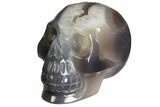 Polished Agate Skull with Quartz Crystal Pocket #148100-2